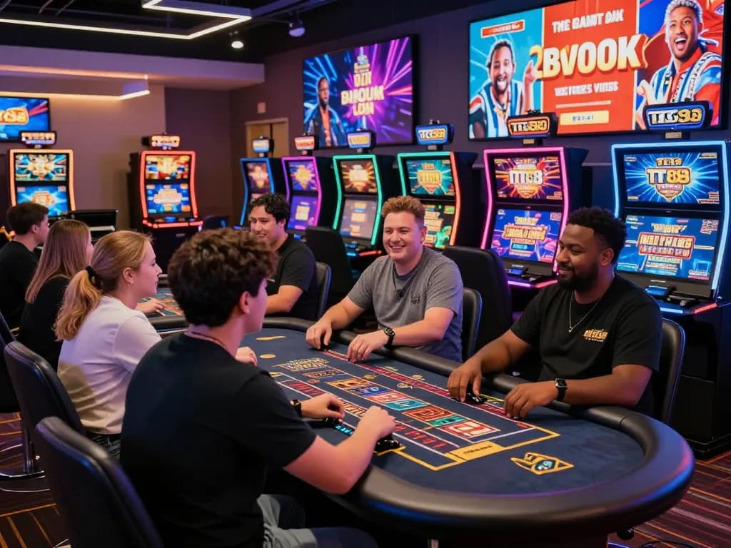Players engaging in exciting games at TT88's online platform, showcasing thrilling slot and live dealer experiences.