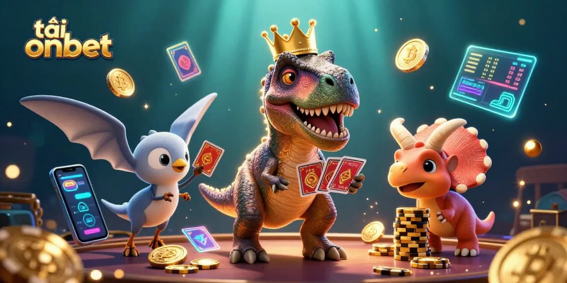 Play and explore exciting games at tải onbet with an engaging scene of iconic casino characters.