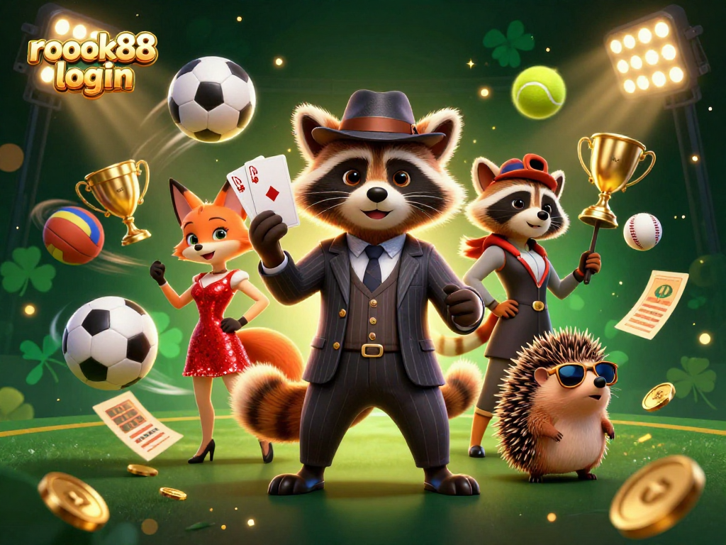 Experience thrilling gameplay with rokok88 login as a suave raccoon flaunts a royal flush.