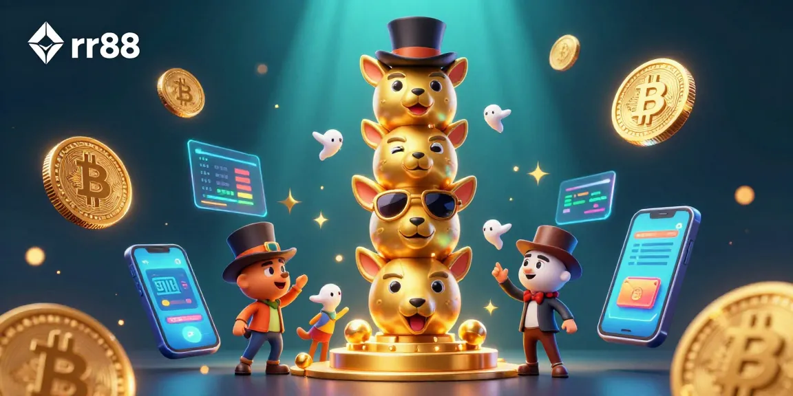 Engage with thrilling betting experiences on rr88, featuring vivid 3D visuals of casino characters and crypto elements.