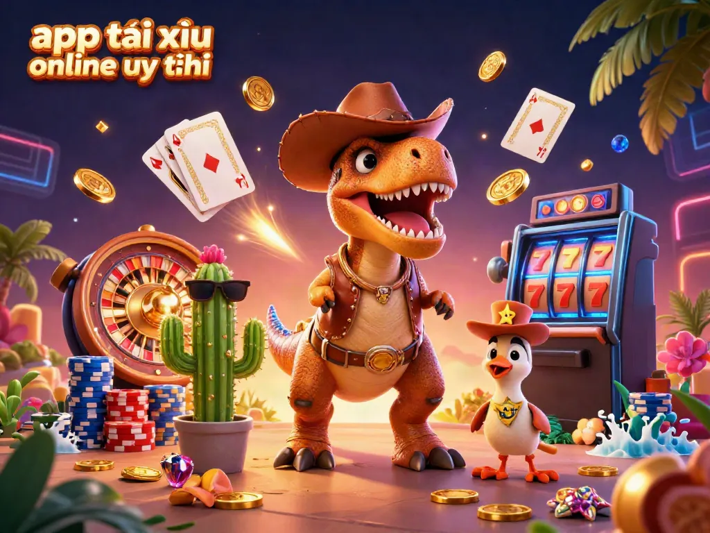Engage in thrilling gameplay with app tài xỉu online uy tín, featuring dynamic casino elements and lively characters.