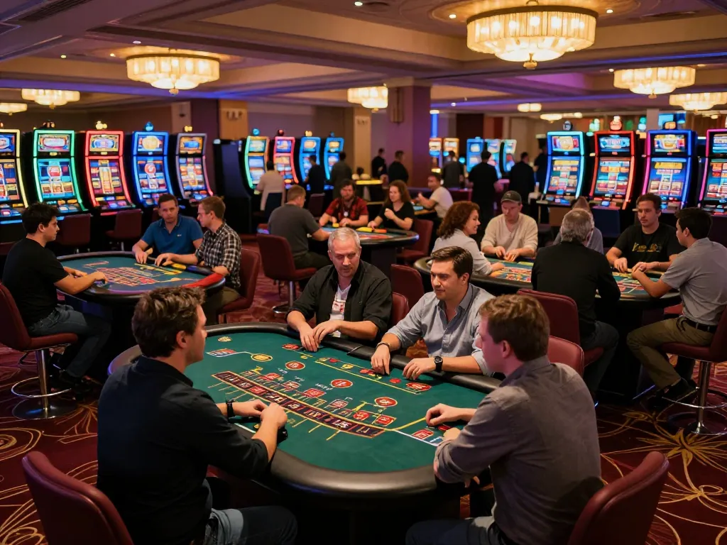 Players at cm88z casino floor celebrate winning in an energetic game atmosphere.