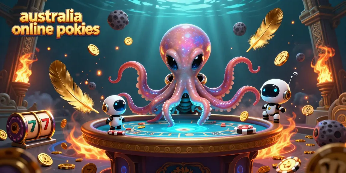 Experience thrilling adventures with australia online pokies featuring an alien octopus at a poker table.